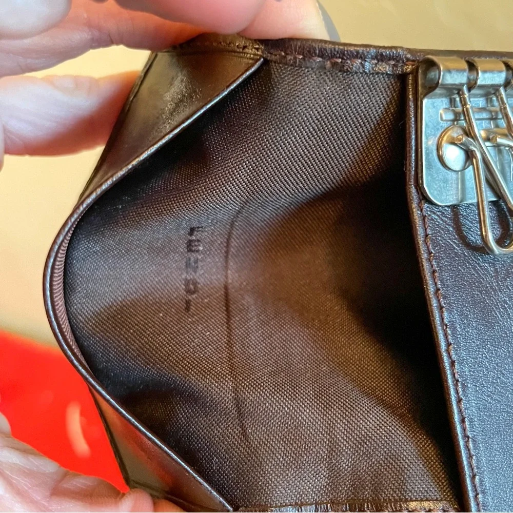 FENDI‎ Zucca  Monogram Print Brown Canvas Leather 6 Key Ring Case Pouch Wallet